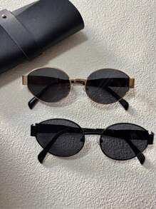 2 Stück Damen kleine ovale Metall Vintage Personalisiert Zeitlose Modebrillen, geeignet für Karnevals-Partys, Sommer-Geburtstags-Partys, Treffen