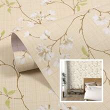 1 Roll Vintage Floral Wallpaper White Flowers Self Adhesive Removable Vinyl Contact Paper Bedroom Desktop Kitchen Countertop Background Wall Home Decor Wall Sticker Furniture Renovation DIY Easy Installation Peel And Go Wallpaper 45CMX500/300/100CM Wall Paper Wall Stickers Room Decor Wall Decor Kitchen Accessories Kitchen Items Kitchen Decor