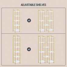 Hzuaneri Scaffale a 6 Ripiani, Libreria, Scaffale Stretto per Libri, Mensola D'angolo Industriale, Mensola Sottile per Ufficio, Soggiorno, Camera da Letto, Cucina