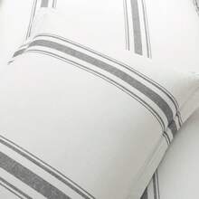 Farmhouse Stripe Reversible Cotton Duvet Cover Set, 2 Piece Set, Twin XL, Navy - Twin Bedding Set - Dorm Decor - Striped Duvet Cover For Kids Or Teens - Farmhouse Bedroom Decor - Dark Gray - 查看 6