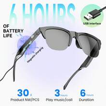 SIMSONLAB 2025 New Wireless HD Smart Glasses, Touch Control, HLFL Stereo Sound, Dual Speakers Directional Audio, Fashionable Lightweight & Comfortable - Black - View 6