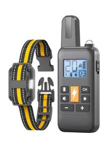 1pc New Dog Training Collar, 800M Remote Control, Waterproof, Electric Shock & Vibration, 3 Training Modes, Adjustable Sound Level, Flash Light, IP67 Waterproof, Pet Supplies