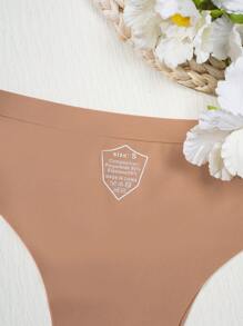 5pcs/Pack Women Seamless Soft Comfortable Colorful Solid Color No Label Simple Design Triangle Sexy Panties, Suitable For Daily Sports Wear