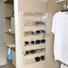 Estantería para pared de acrílico transparente multicapa - Organizador claro para cosméticos, cuidado de la piel, sombras de ojos y mascarillas faciales - Diseño ahorra espacio con varios compartimentos para cosméticos y artículos de belleza esenciales, instalación sin taladrar, organizador de cosméticos práctico - Multicolor - Ver 3