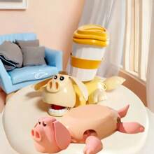 1pc Cute Piggy Coaster With Press-To-Open Mouth & Limbs, Will Laugh Piggy Coaster,Piggy Coaster With Funny Expression When You Put A Glass On His Back, Funny Teacup Holder, Thickened Anti-Slip Heat Insulation, Yellow & White Design, Gag Gifts For Pig Lovers, Desk Piggy Decoration, Desktop Decor,Fun Gift,Perfect For Easter, Thanksgiving, Mother's Day, Father's Day, Or Graduation Gifts, Heat Insulation Pad | Playful Design | Antislip Base