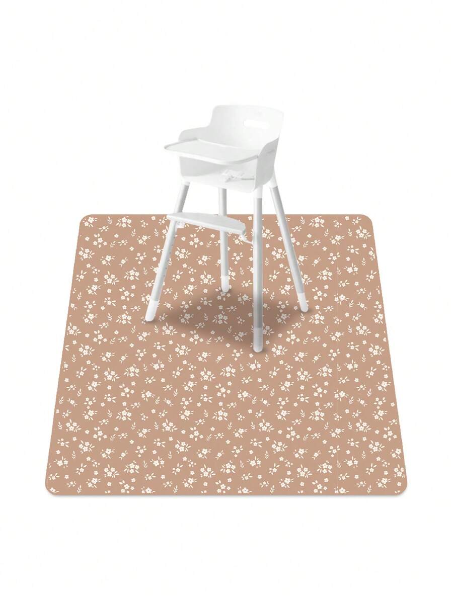 1pce Big Size Waterproof Splat Mat - Indoor High Chair Floor Protector - Washable Anti-Slip Portable Play Mat 51''x51'' (130x130cm) Outdoor Picnic Mat, Dirt-Proof,Drawing - Multicolor - View 1