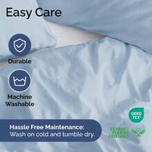 Cover Queen Size Set - Extra Soft Queen Size Duvet Cover 90 X 90 With 2 Pillow Shams - Hotel Luxury Easy Care And Fade Free W/ Zipper Closures & Ties - Breathable Bedding Set (Light Sage Green) - 19 - 天藍色(無被子) - 查看 6