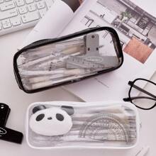 6pcs/3pcs/1pc Transparent Pencil Case/Cosmetic Bag, Clear PVC Zipper Travel Toiletry Pouch, Examination Pen Pencil Bag, Travel Accessory,Back To School,School Supplies,Pencil Pouch,School Bag