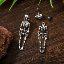 独特的欧美万圣节骷髅合金女士耳环