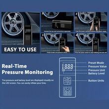 Bomba de neumáticos rápida de 150 PSI, compresor de aire portátil inflador de neumáticos - equipado con luz LED, medidor de presión de neumáticos y diseño inalámbrico inteligente de un solo botón - adecuado para automóviles, motocicletas, bicicletas y balones deportivos, tres veces talla grande rápido - Multicolor - Ver 11