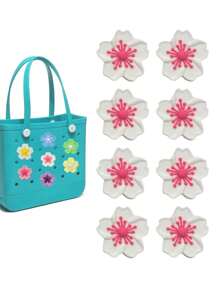 16pcs/8pcs/4pcs/1pc 7-Color Begonia Flower DIY Bag Decor, Bag Accessories, Begonia Flower Decor