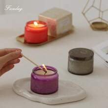1 Stück 100g/200g Aromatherapie Zuhause geprägte Glas Kerze Feiertag Geschenk rauchfrei Sojawachs duftende Kerze