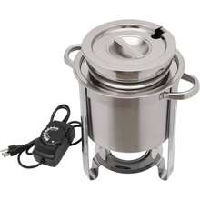 Commercial Food Warmers, 4.23 QT Soup Warmers, Stainless Steel Insert Pot With Electric Heating Plate - Large Soup Chafer With Pot Lid And Frame - Silver - View 3