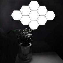 1 Pc/6/12 Pc Touch Control Hexagonal LED Wall Light, Neutral White Light With Touch Night Light, Easy To Use And Energy Saving, For Living Room, Bedroom, Study Room - white light - View 5
