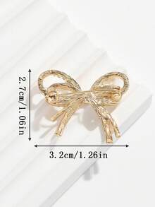 1 件时尚奢华全水钻蝴蝶胸针，适合女性日常装饰 - 金色 - 查看 3