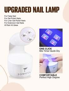 TOMICCA 5-In-1 Nail Tips And Gel Set, Soft Gel Extended Nail Set,With Nail Lamp, Nail Glue ,Nail Clippers, Nail File,500Pcs/Box Nail Tips,Suitable For Home DIY Nail Enhancement Or Gift Giving - Women's Essential Nail Art Tool - Nhiều màu - Xem 4