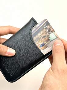 1pc Thin Compact Cardholder, Unisex Minimalist Card Case, Anti-Theft & Demagnetization, Multi-Card Slots, ID Card Holder