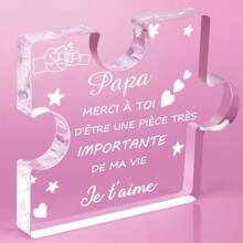 Regalo para papá, regalo del Día del Padre, Rompecabezas de bloque de acrílico con grabado, regalo de cumpleaños para papá, regalo para papá, regalo de Navidad para papá, regalo del Día de San Valentín para hombres
