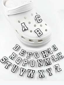 6 Pcs Alphabet Letter Series Shoe Charms For Clogs Sandals, PVC Shoe Decorations Accessories For Christmas, Birthday, Party, Gift Shoes Pins For Teens Men Women And Adults Summer, School
