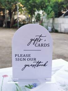 1pc Arch Acrylic Signs With Stand For Reception,Wedding And Party Event,Christmas