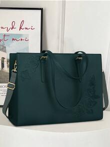 NEWHEY 15.6 Inch Women's Genuine Leather Laptop Bag, Waterproof Work Tote, Professional Business Office Computer Briefcase, Large Capacity Shoulder Bag - Multicolor - View 3