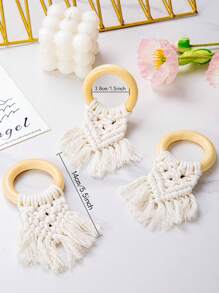 1-120 piezas Anillos de servilleta de cuerda de madera hechos a mano, Portaanillos de servilleta de madera rústica para decoración de mesa de comedor, Anillos de servilleta de estilo bohemio y de granja