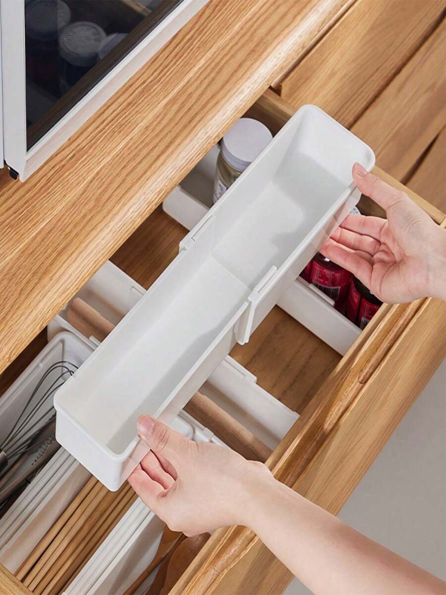 1/2 件可扩展餐具收纳盒，用于整理厨具，适用于餐具、勺子、筷子存放