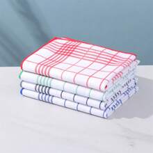 4/8 piezas Servilletas a cuadros rojos y azules estilo europeo, Toallas de cocina estilo Ins