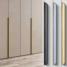 1 Pc Aluminium Alloy Hidden Furniture Door Handles Side Mount No Drilling Installation Wardrobe Cupboard Pulls Cabinet Drawer Knobs Furniture Hardware