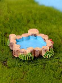 12pcs/Set Mini Fairy Garden Decorations Flowers & Plants Landscape Ornaments For Potting, Lawn, Bridge, Waterwell, DIY Garden Pond Decor, Miniature Statues