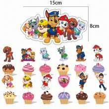 Paw Patrol 1 Sets Of Cartoon Dog Patrol Team Cake With Flags, Wangwang Team Themed Birthday Cake With Tags And Banners, Suitable For Wangwang Team Themed Parties, Birthday Banquets, Picnic Parties (Random Style)