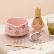 1pc/2pcs/3pcs/4pcs/5pcs Matcha Tea Set, Includes Matcha Bowl, Matcha Whisk, Whisk Holder, Bamboo Spoon And Sifter, Perfect For Matcha Latte Beverage Making Ceremony At Home Or Restaurant, Suitable For Matcha Lovers And Beginners