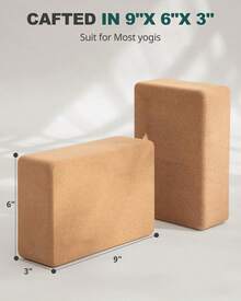 Trideer Cork Yoga Blocks, 2 Pack Natural Cork Blocks, High Density With Non Slip Surface, Accessories And Yoga, Pilates, Stretching - 1 - View 8