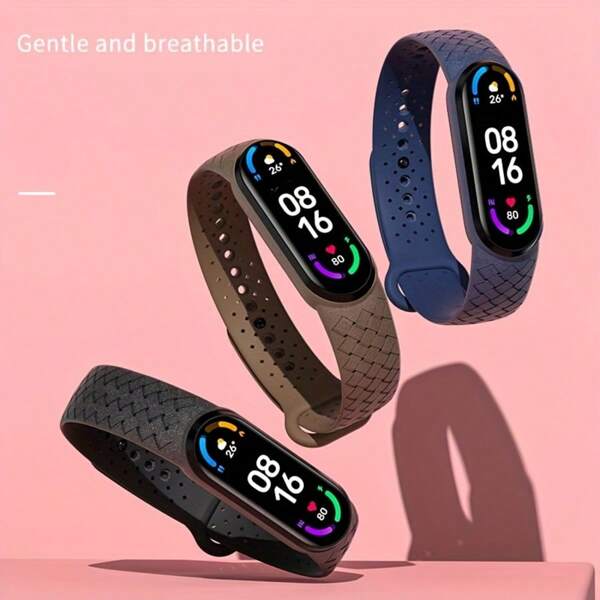 Siliconen horlogebandjes voor Mi Band 3, 4, 5, 6, 7 polsvervanging Mi Band sportarmband Air-Hole horlogebandje Mi Band 7, 6, 5, 4, 3