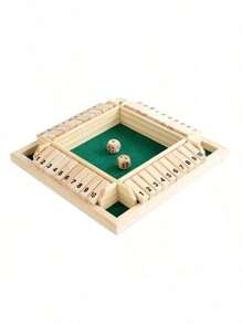 1 Juego de Mesa de Madera, Juego de Mesa Digital Clásico de 4 Paneles con Volteo, Apto para 2-4 Jugadores para Participar al Mismo Tiempo, Simple y Divertido para Fiestas Familiares, Adecuado para Juegos de Mesa de Adultos, Regalos de Halloween y Navidad