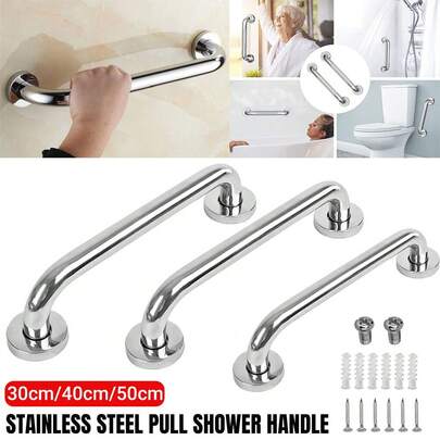 3X Safety Grab Bar Bathroom Support Handle Steel Bath Shower Toilet Hand Rail 30cm UK