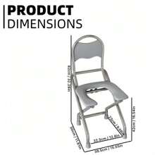 [Preț special pentru o perioadă limitată] Scaun de toaletă din oțel inoxidabil cu capacitate mare de încărcare, potrivit pentru vârstnici, femei însărcinate și persoane cu mobilitate limitată. Rezistent la rugină și ușor de curățat, pliabil