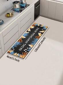 1pc Premium Diatomite Kitchen Mat With Christmas Element Letter Pattern, Modern Minimalist Fusion Of Natural Elements, 3mm Thickness, Absorbent Kitchen Rug And Mat, Simple Diatomite Soft Rubber Mat, Suitable For Kitchen, Bathroom, Entryway, Laundry Room And More