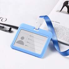 1pc/5pcs/10pcs/50pcs Ins Style Thick Vertical & Horizontal Card Holder, 11 Colors Lanyard ID Badge Holder, Suitable For Office, School, Mall, Work Etc. School Supplies,Back To School