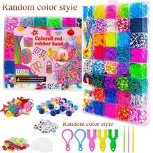 2800+ Stücke, 32 Farben, 40 Gitterkarton Loom Bänder Charms Haken Bunte Gummiband Armband Set Loom Bänder Armband Bastel Set Gummiband Weihnachtsgeschenk