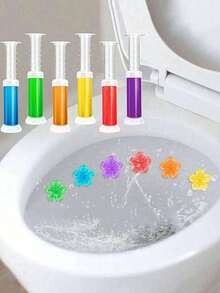 1/2/3/4/6pcs Toilet Cleaner Gel-Toilet Gel Stamps, Air Freshener, Effective Deodorizer, Long Lasting Fragrance-Bathroom Air Freshener, Toilet Bowl Cleaner For Bathroom, Toilet Bowl, Commode - Multicolor - View 3