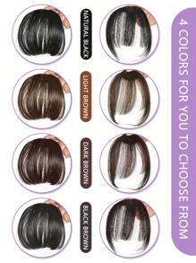 Clip In Air Bangs Thin Fake Fringes Natural Straigth Synthetic Neat Hair Bang Accessories For Girls Invisible Natural 4 Colors