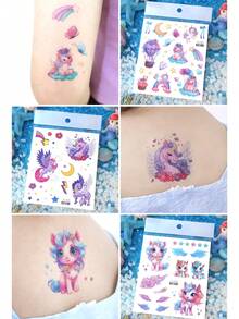 8 Sheets Glitter Mermaid & Unicorn Temporary Tattoo Stickers,Bling-Bling Cartoon Waterproof Unicorn Rainbow Bow Wings Mermaid Fairy Ocean Starfish Seahorse Coral Turtle Pattern,Birthday Party Favors,Gifts, Goodie Bags Fillers,Stocking StufferLasting 2-5 Days