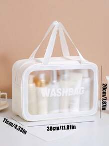 Borsa da viaggio estiva 4 in 1, organizer per articoli da toeletta impermeabile in PVC, bustina cosmetica, pochette da spiaggia, adatta per ombretti, assorbenti igienici, rossetti, cosmetici, eyeliner, gloss labbra, prodotti per la cura della pelle, essenziale per viaggi estivi, adatta per shopping, vacanze, casa, bagno, vacanze, spiaggia
