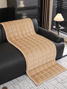 1pc Minimalist Solid Color Plaid Striped Design Sofa Slipcover, Comfortable For Sitting Or Lounging, Suitable For 2-Seater, 3-Seater, 4-Seater And Modular Sofas, All Season Use Chair Office Chair Chair Cushion Cushion Seat Cushion