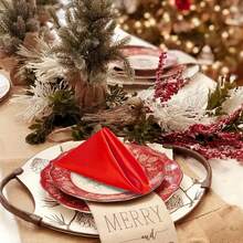 12pcs/Set Red Satin Dinner Napkins,18"X18", Soft & Silky Cloth Napkins Decor, Suitable For Christmas, Holidays, Weddings, Parties, Thanksgiving - Multicolor - View 10