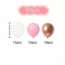 40pcs/97pcs Set Of 10-Inch Romantic Pink, Rose Gold Metal, White Latex Balloons, Suitable For Valentine's Day, Birthday Party, Confession Decoration, School Supplies Decoration, Autumn Decoration, Friends Gathering, New Year Decoration, Romantic Date Scene Arrangement, And Various Indoor And Outdoor Scenes