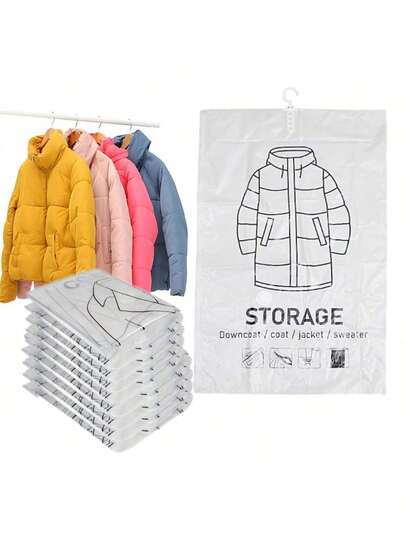 3/1pc Hanging Vacuum Compression Bags, Clothes Vacuum Storage Bags, Bedding Vacuum Bags, Dust-Proof Bags, Moisture-Proof Sealed Bags, Foldable Vacuum Compression Bags, Hanging Garment Bags, Vacuum Storage Bags, Vacuum Sealed Bags, Suitable For Clothes, Suits, Jackets, Down Jackets, Silk, Wool, Coats, Down Jackets, Space Saving, Transparent, Vacuum Sealed, Hanging Design, Closet Organizer, Storage, Closet Storage, Travel Portable, Wardrobe Hanging Storage, Essential Storage Tool