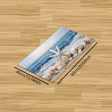 1pc Home Decor, Ocean Coastal Bathroom Silicone Mat, Anti-Slip Vertical Mat, Stylish Laundry Room Bathroom Rug, Washable Compact Cute Shower Mat, Home Decor Accessories, Home Essentials, Nautical Seashell Starfish Decoration - FUDD033 - View 11