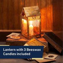 Candle Lamp Vintage Style Folding Brass Candle Lantern With Handle 3 Beeswax - Yellow - View 2